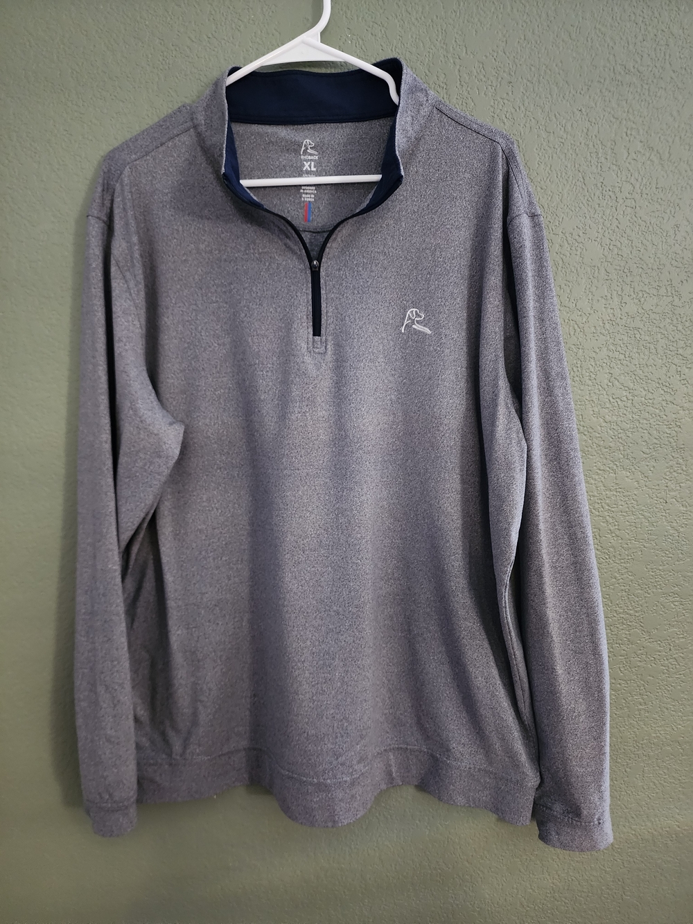 Men's Heather Gray Quarter-Zip Pullover - Logo Detail